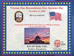 2020 K1USN Veterans Day Certificate