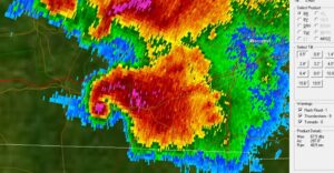 Radar image of Springfield tornado, 2011