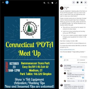 Conn. POTA Meet Up Announcement, Oct. 23
