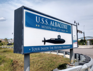 Sign for USS-Albacore Submarine Park, Portsmouth NH