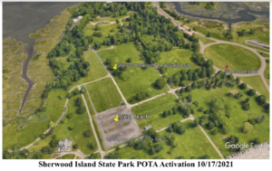 Google map of Sherwood I. State Park POTA activation