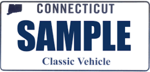 Conn. Classic Vehicle License Plate sample