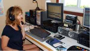 photo of ham radio station