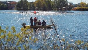 Hams providing communications at a boat race