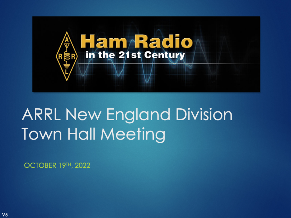 ARRL New England Division Town Hall 2022-10-19 slide presentation