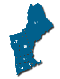 New England state map