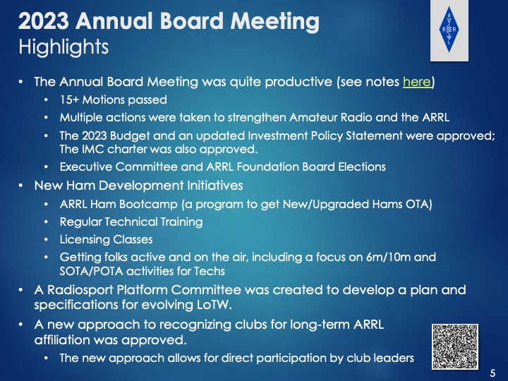 January 2023 ARRL Board Meeting Highlights