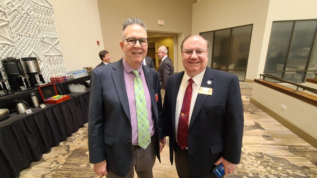 K9HI posed with Radio Amateurs of Canada President Allan Boyd, VE3AJB/VE3EM, at this week's ARRL Board of Directors meeting in Windsor, Connecticut