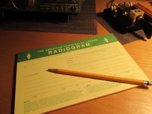 Photo of NTS radiogram form